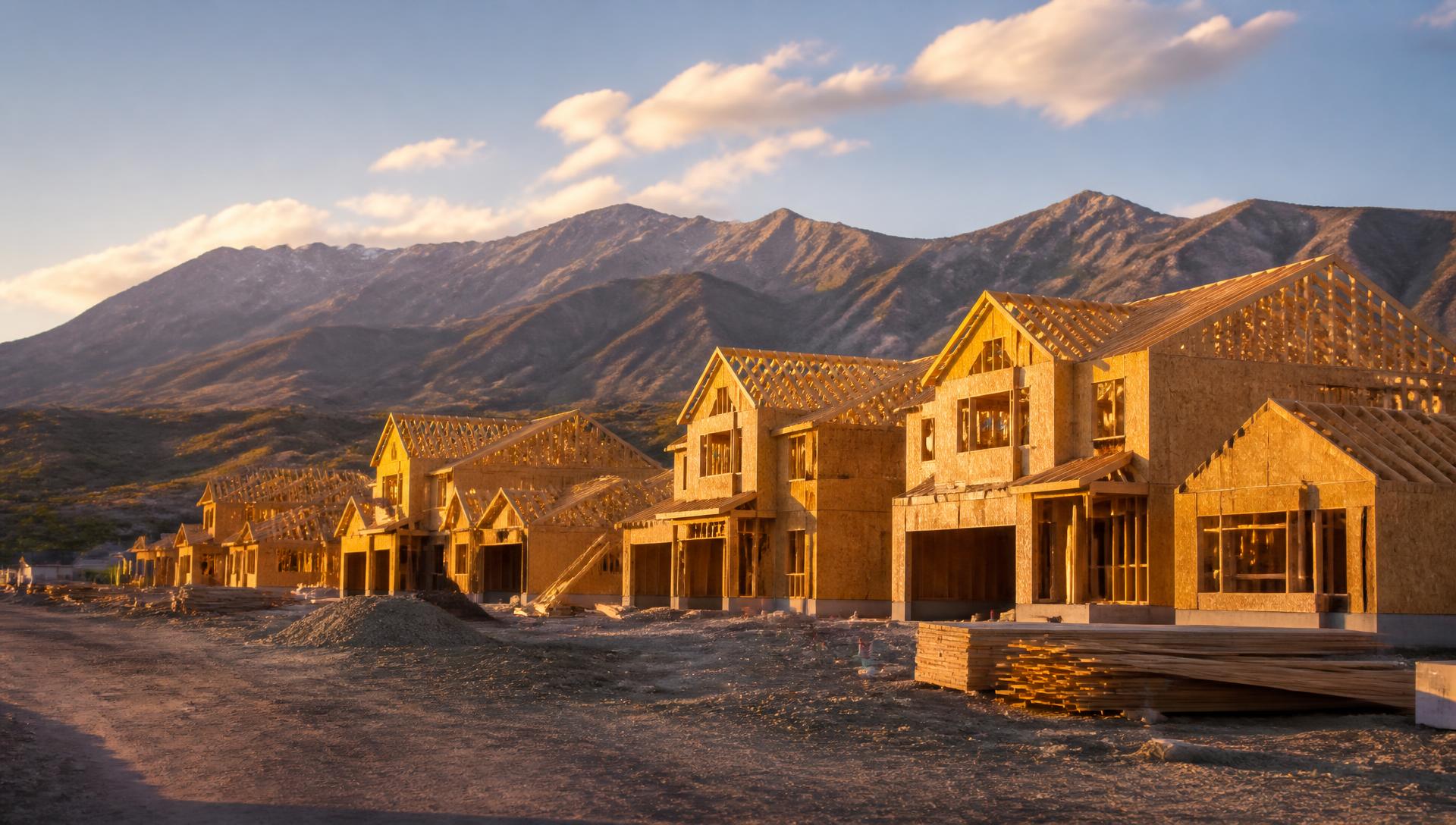 Construction site at dusk